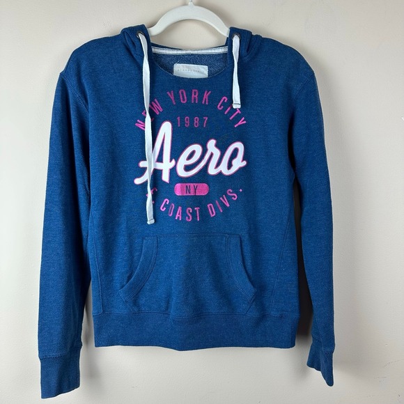 Aéropostale Sweaters - Aeropostale Aero Womens Hoodie Size M Spell Out Graphic Y2K Pullover Friends